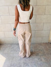 Beige Low Rise Cargos