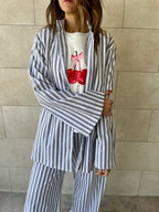 Grey Effortless Striped Shirt