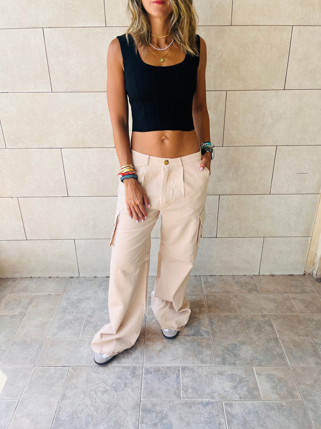 Black Corset Style Crop