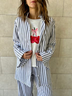 Grey Effortless Striped Shirt