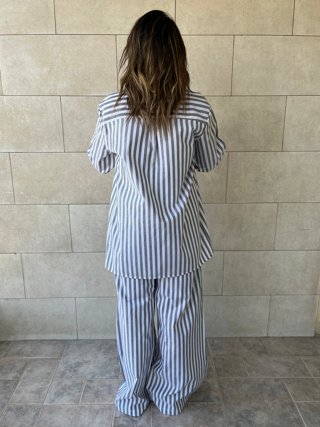 Grey Effortless Striped Shirt