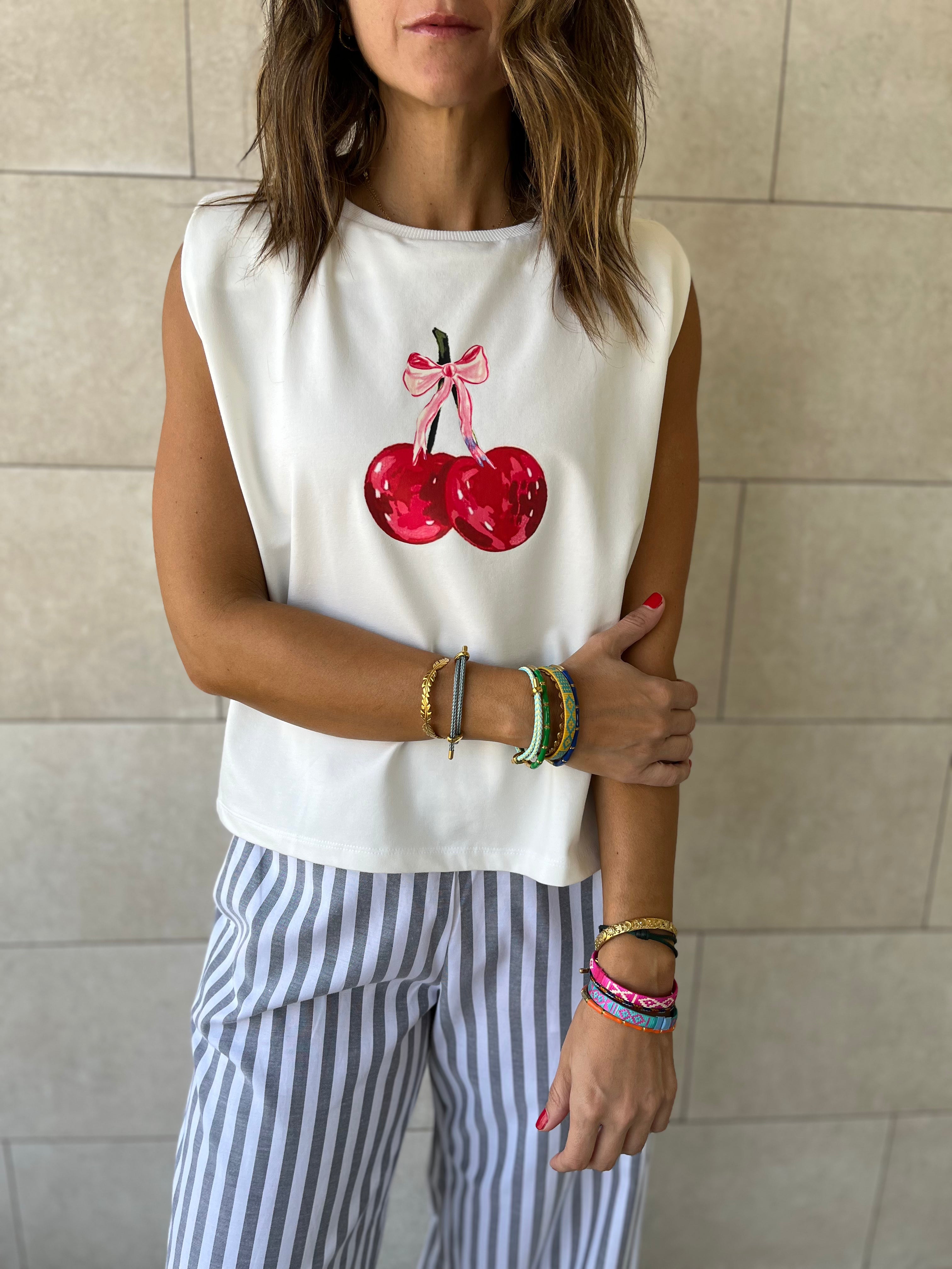 Cherry Shoulder Pad Cut Tee