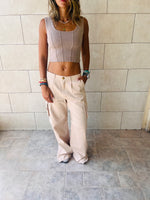 Taupe Crop Corset Top