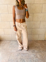 Taupe Crop Corset Top