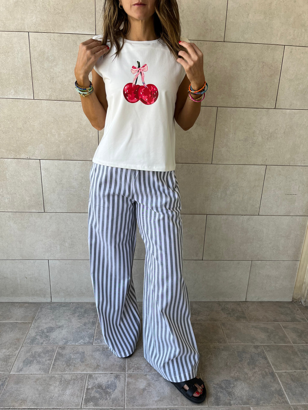 Cherry Shoulder Pad Cut Tee