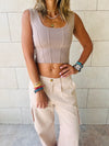 Taupe Crop Corset Top