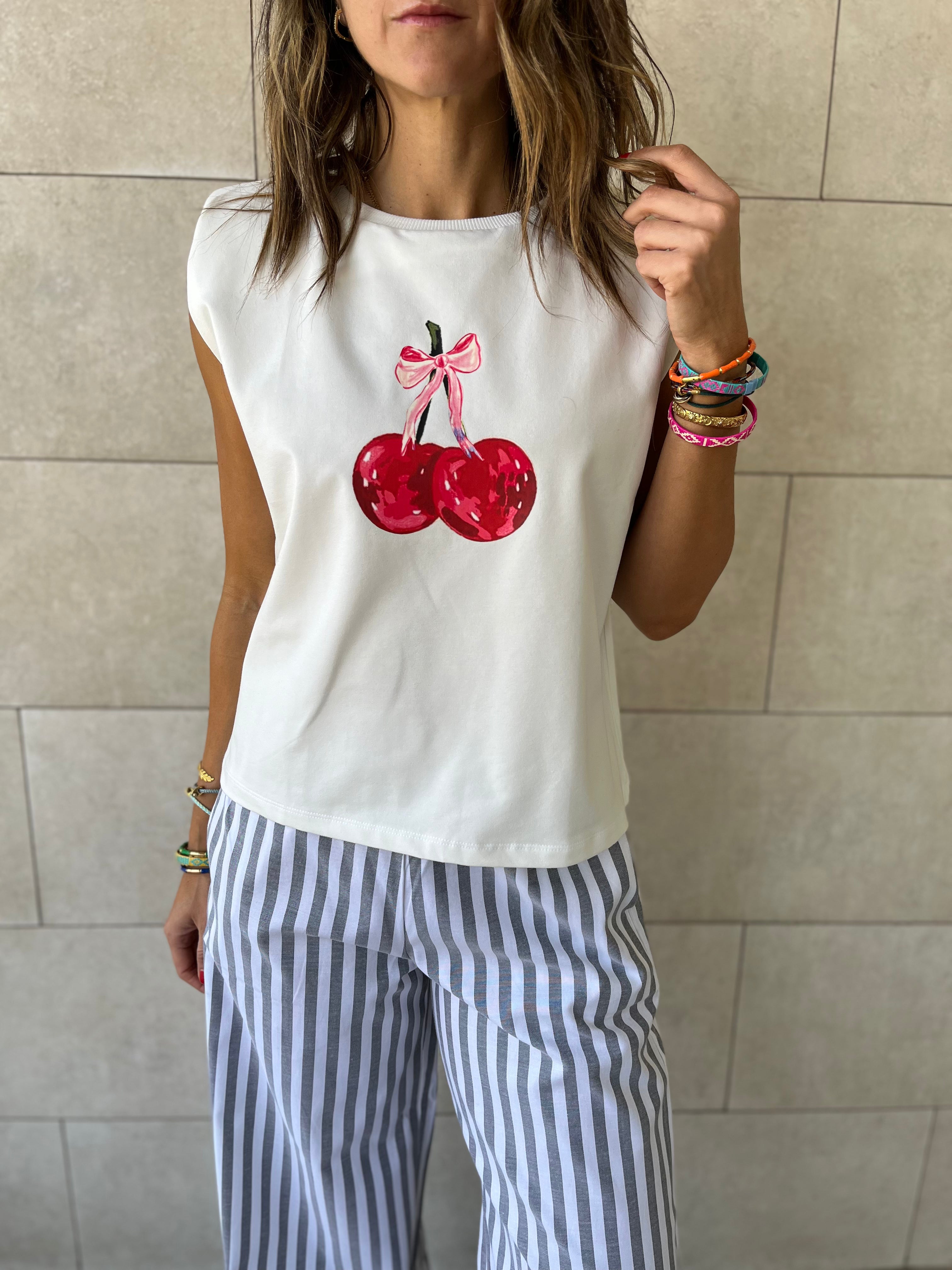 Cherry Shoulder Pad Cut Tee