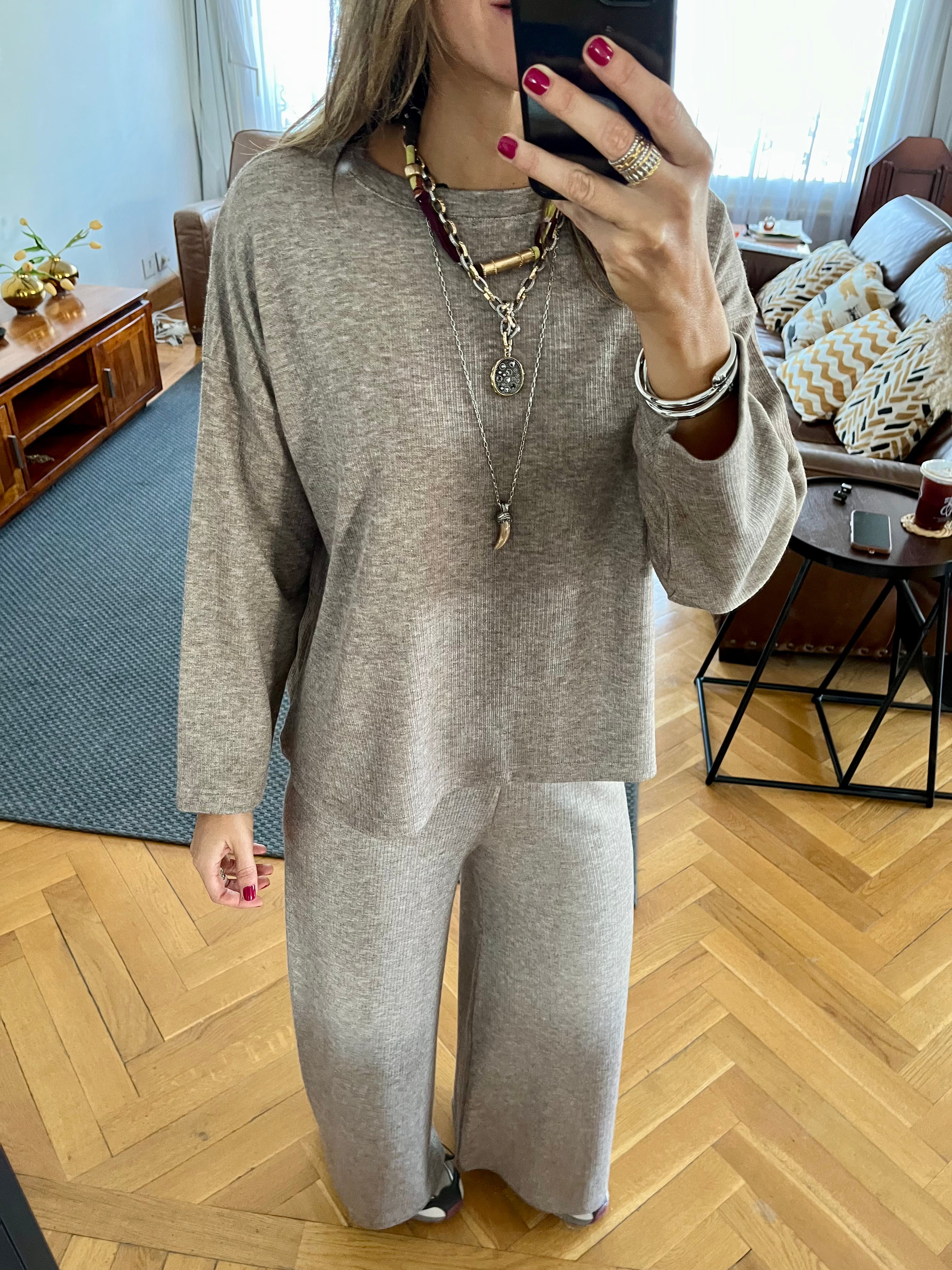 Cafe Ribbed flowy Set