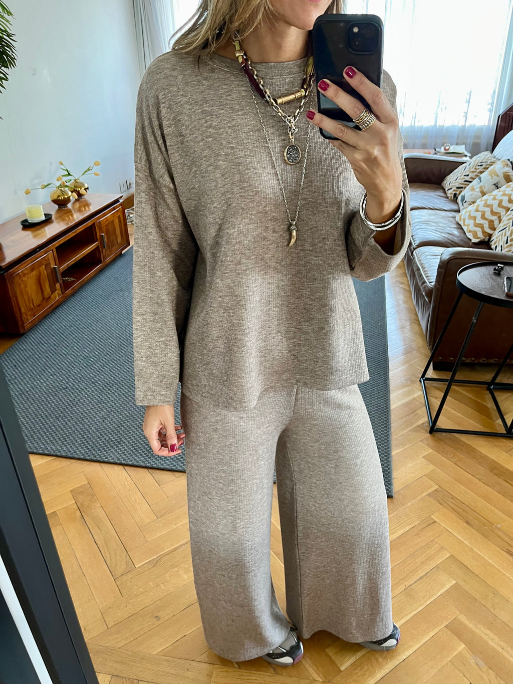 Cafe Ribbed flowy Set