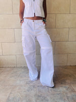 White Low Rise Cargos