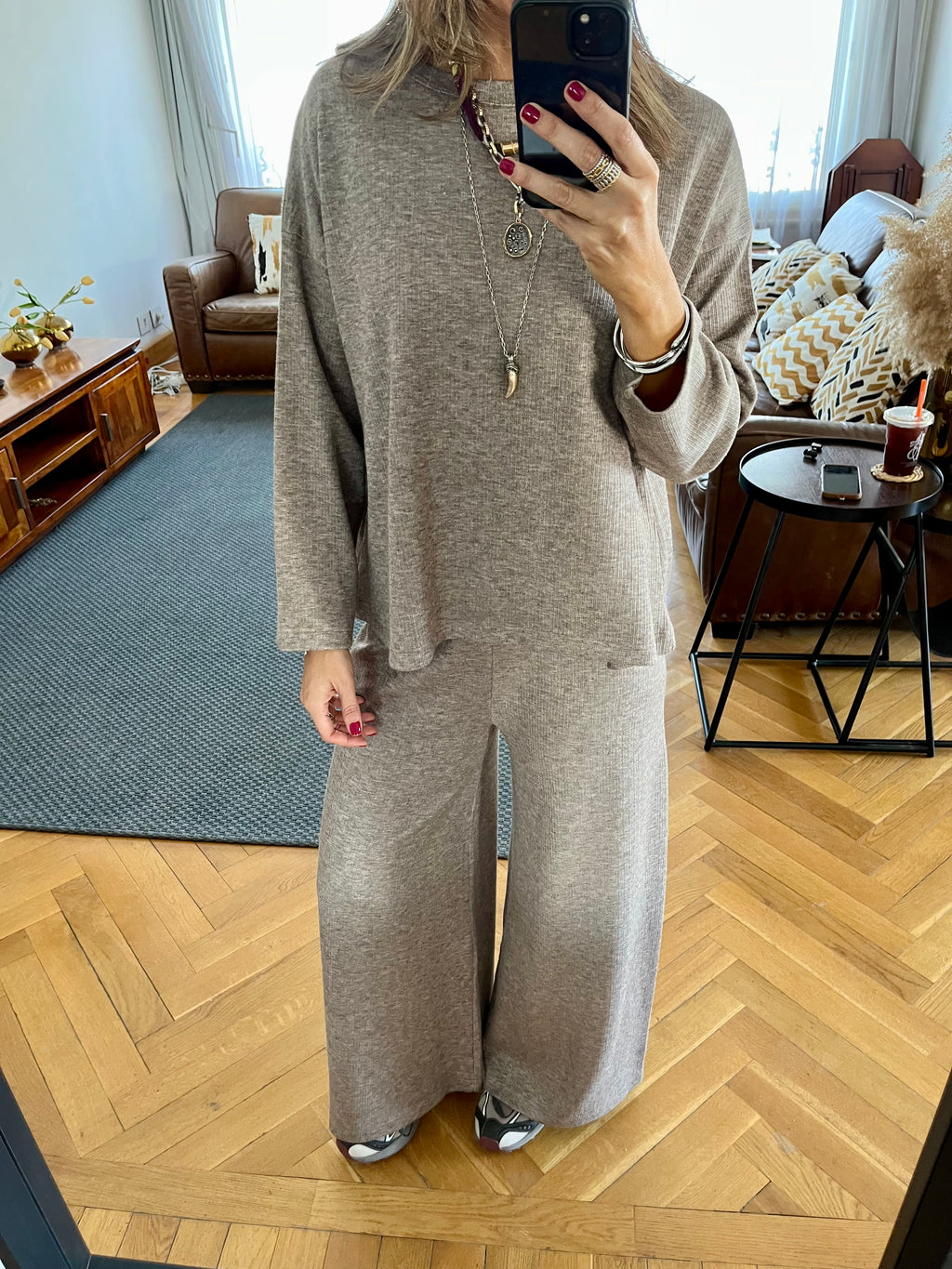 Cafe Ribbed flowy Set