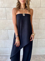 Black Strapless Asymmetrical Set