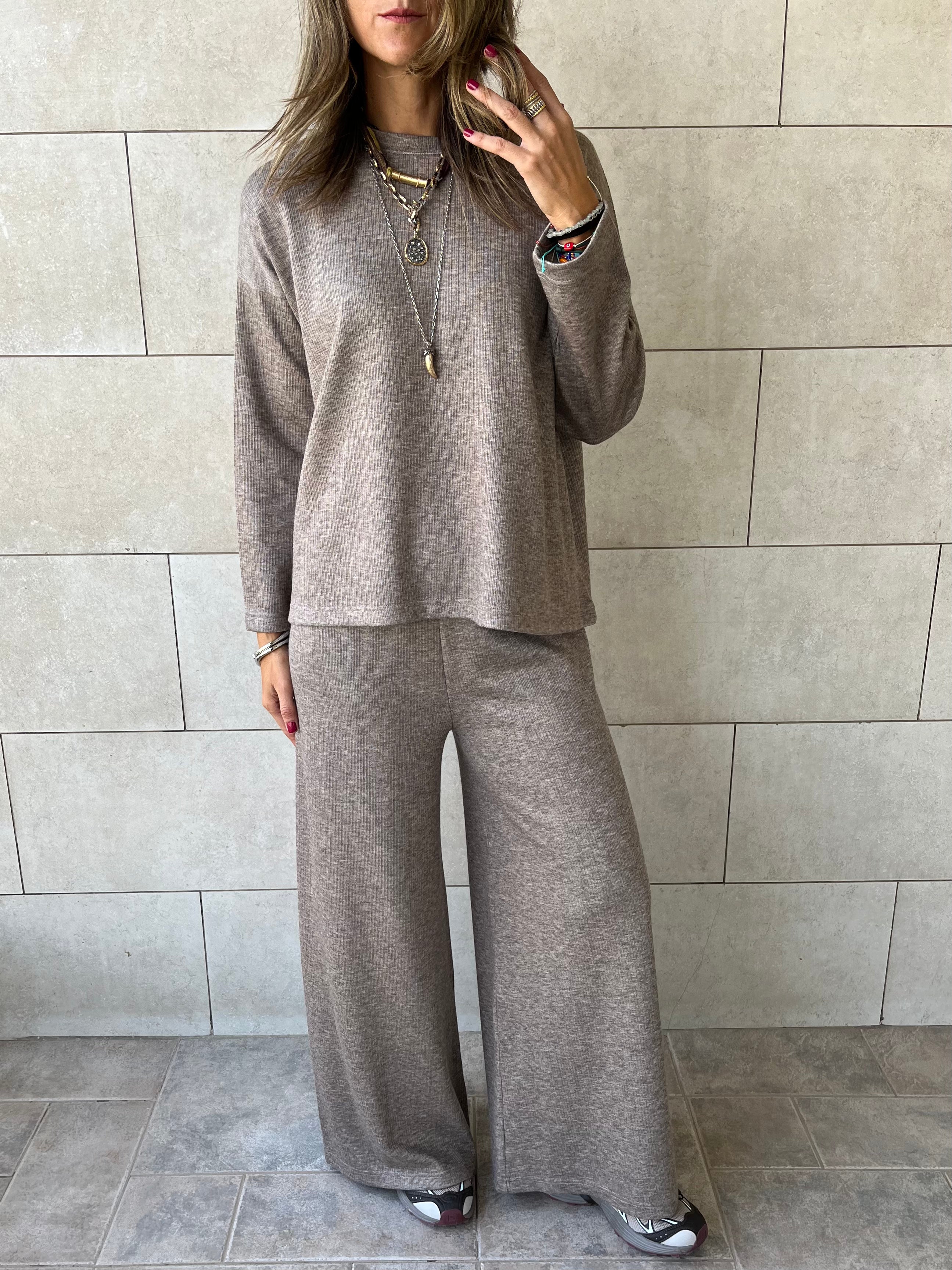 Cafe Ribbed flowy Set