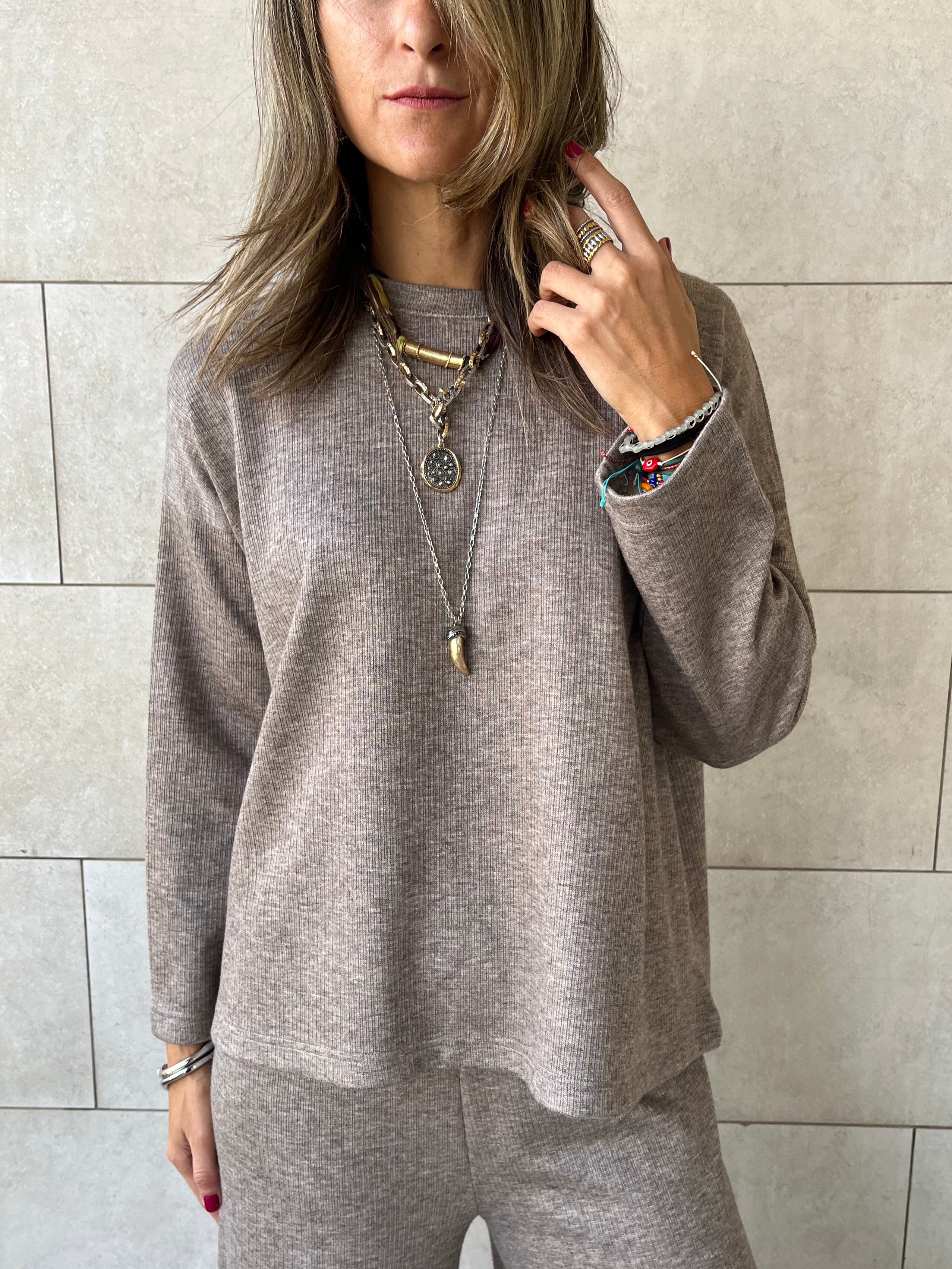 Cafe Ribbed flowy Set