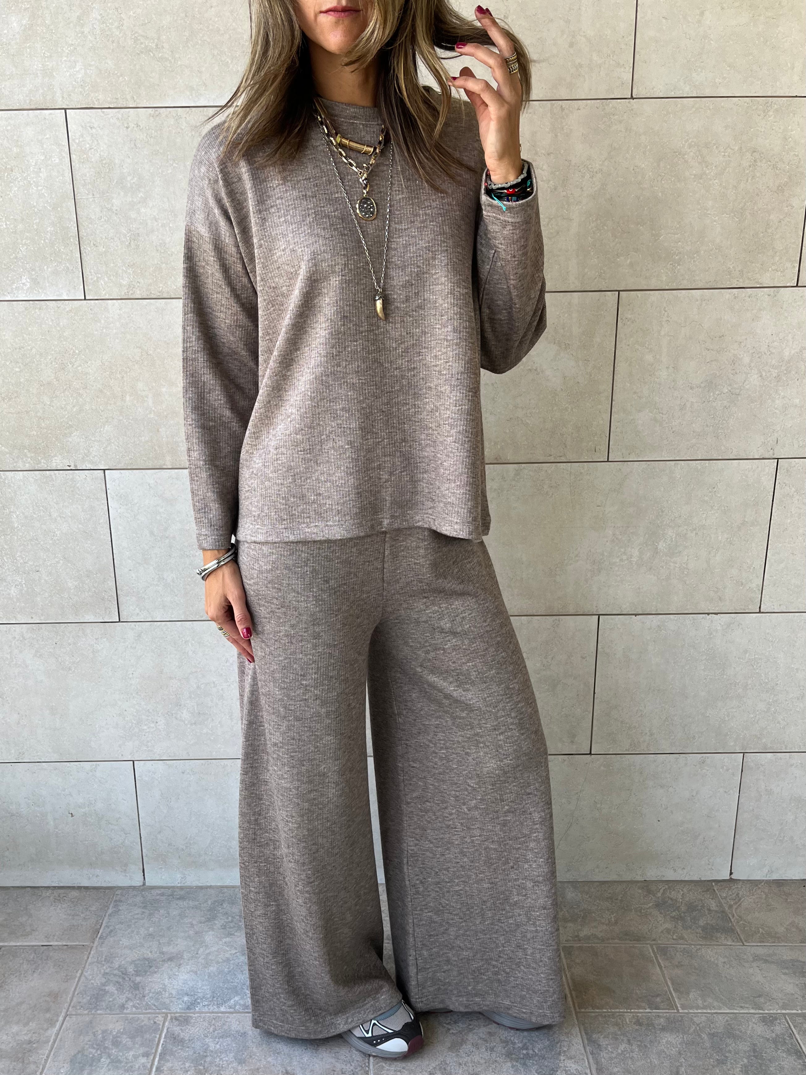 Cafe Ribbed flowy Set