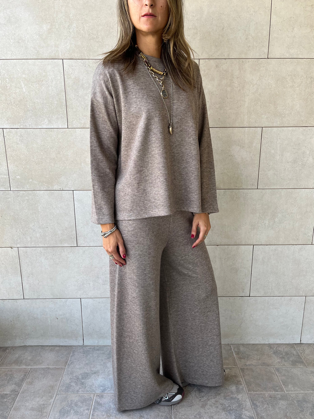 Cafe Ribbed flowy Set