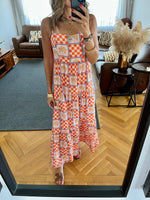 Checkered Sleeveless Tiered Dress
