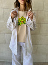 Beige Effortless Striped Shirt