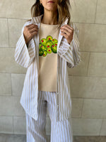 Beige Effortless Striped Shirt