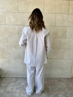 Beige Effortless Striped Shirt
