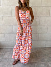 Checkered Sleeveless Tiered Dress