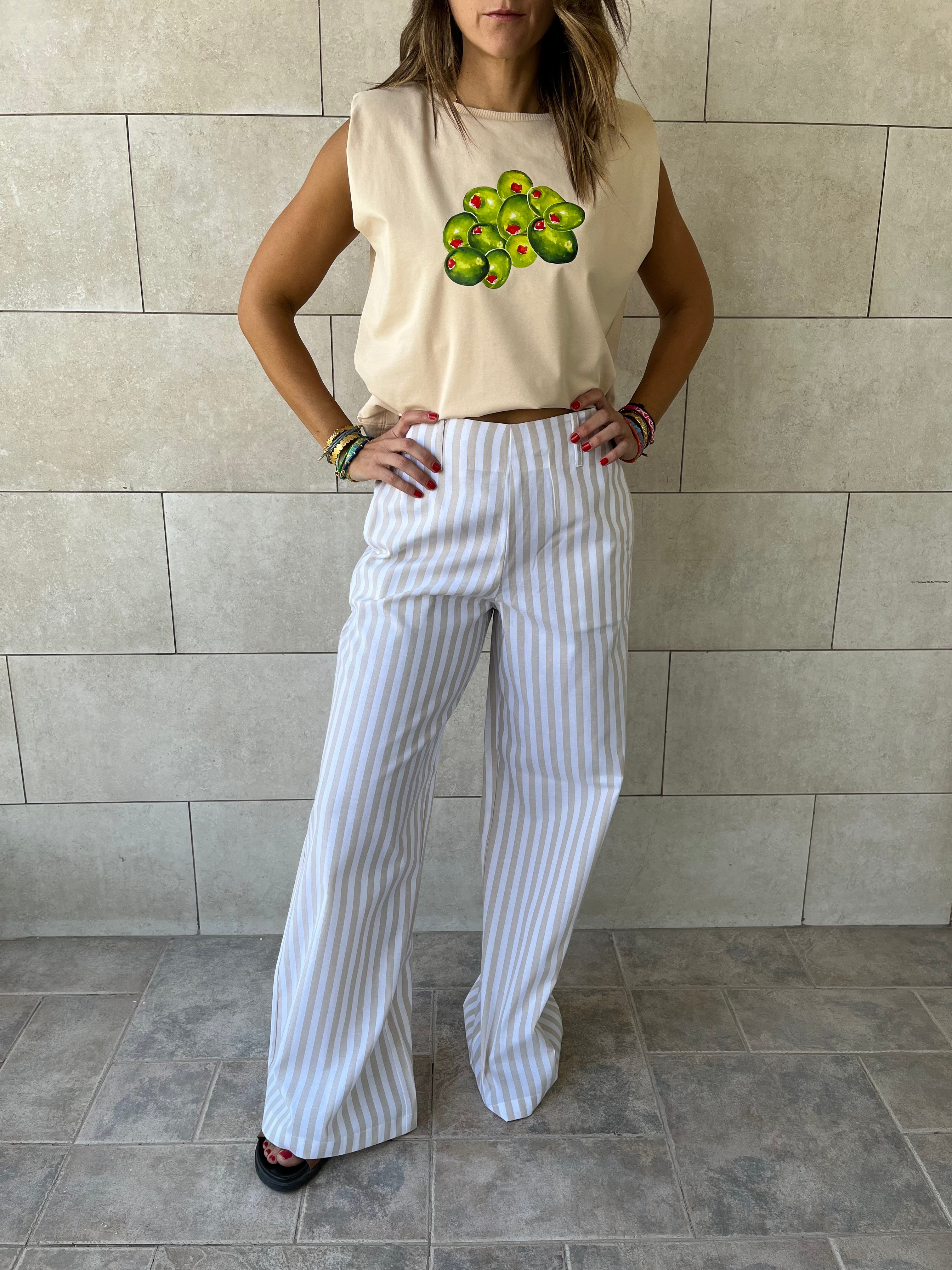 Olive Martini Shoulder Pad Cut Tee