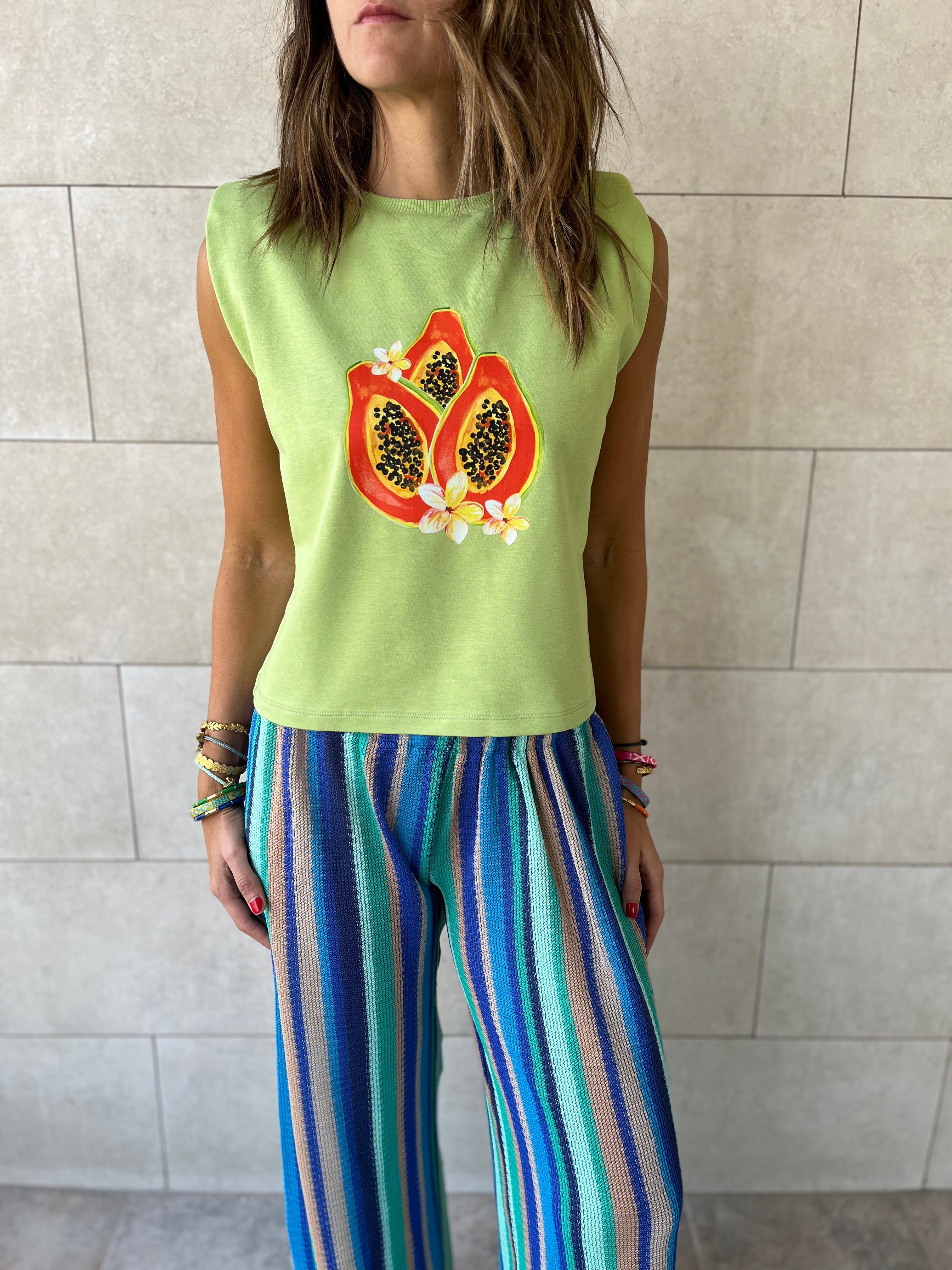 Papaya Shoulder Pad Cut Tee