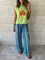 Papaya Shoulder Pad Cut Tee