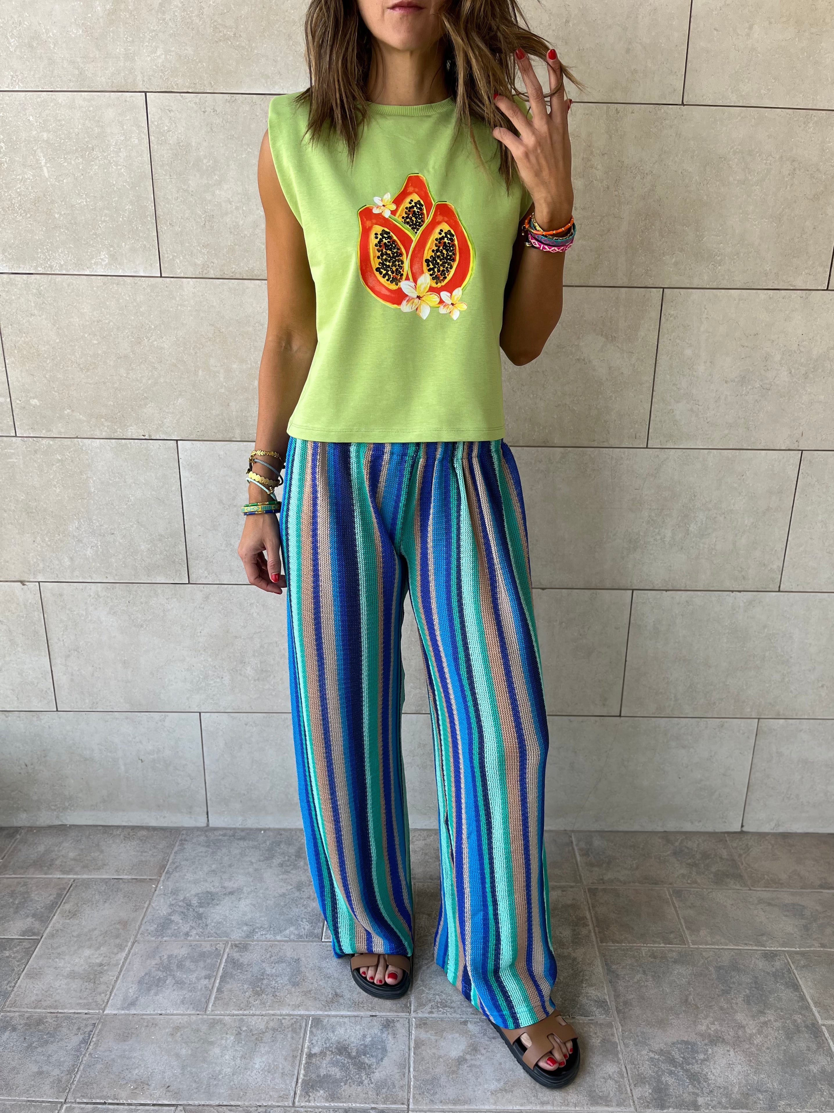 Papaya Shoulder Pad Cut Tee