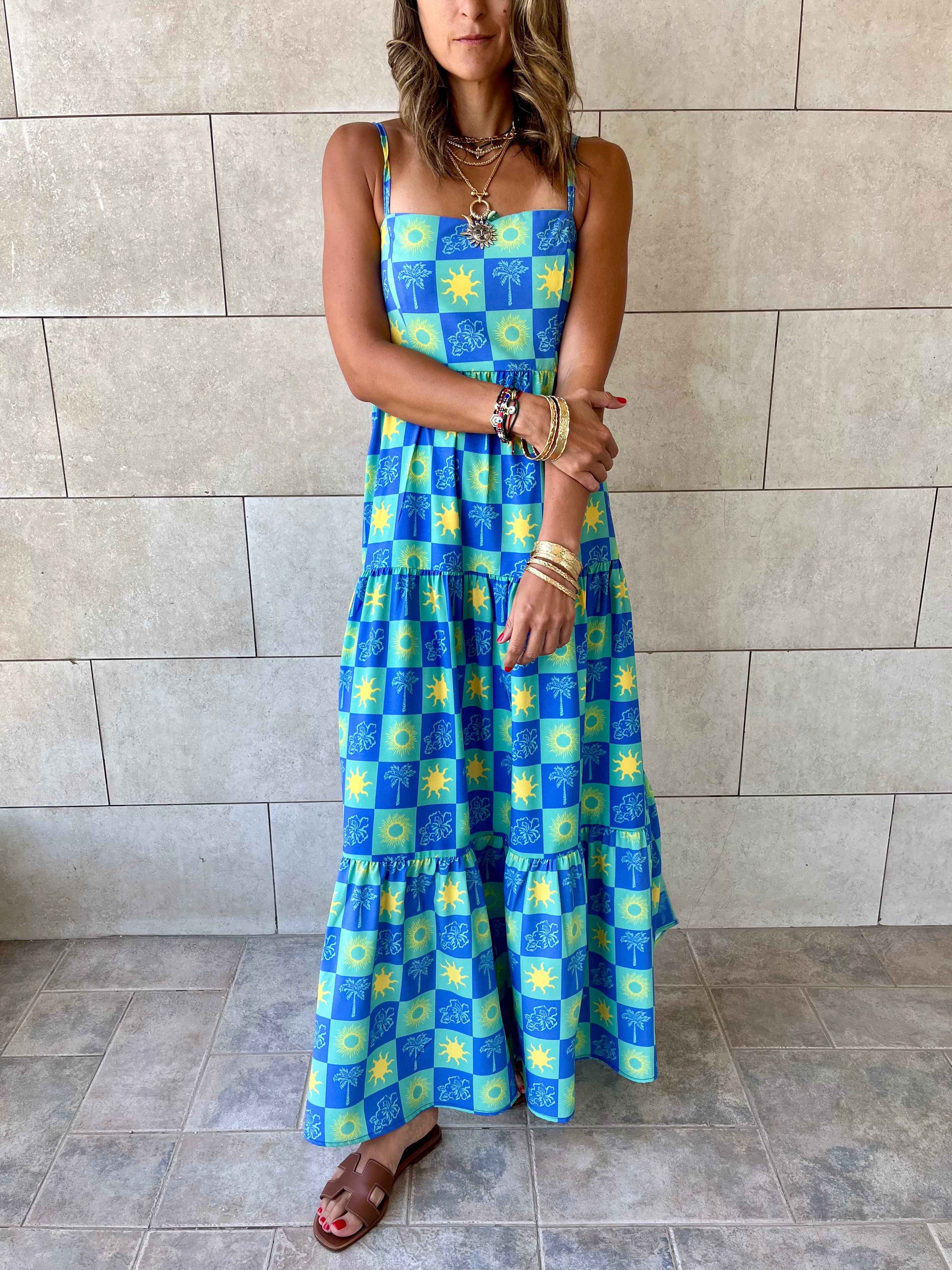 Midnight Sleeveless Tiered Dress