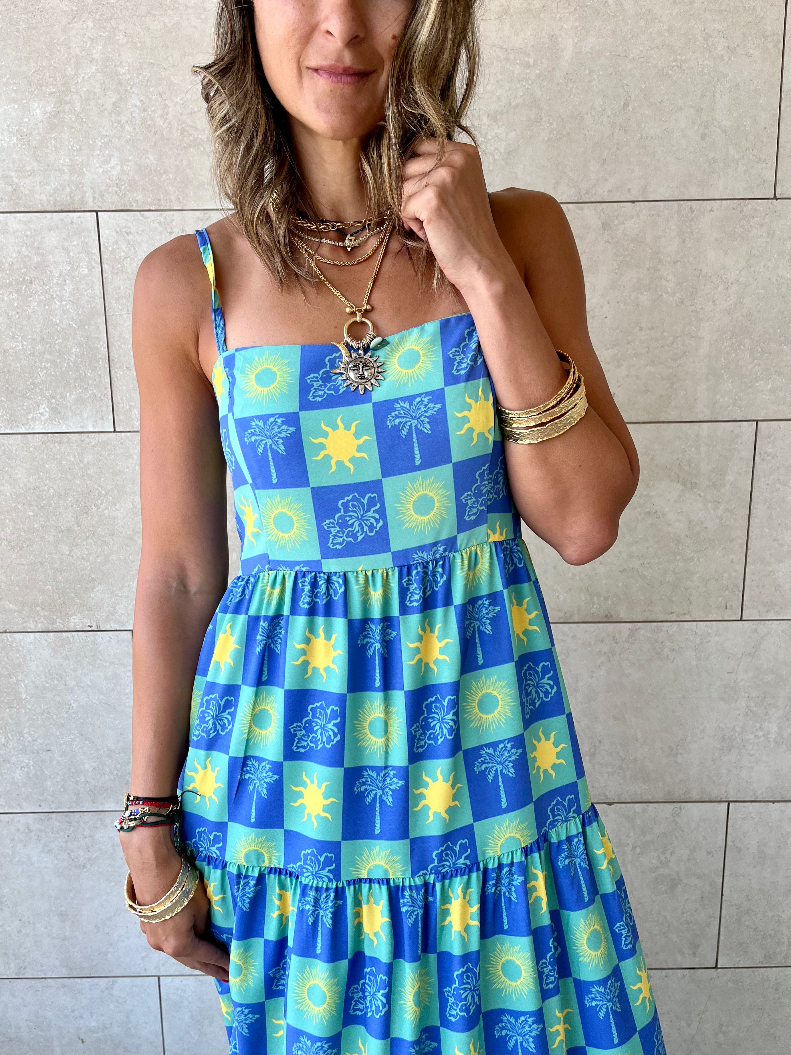 Midnight Sleeveless Tiered Dress