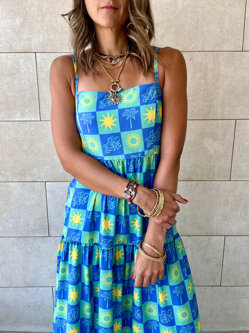 Midnight Sleeveless Tiered Dress