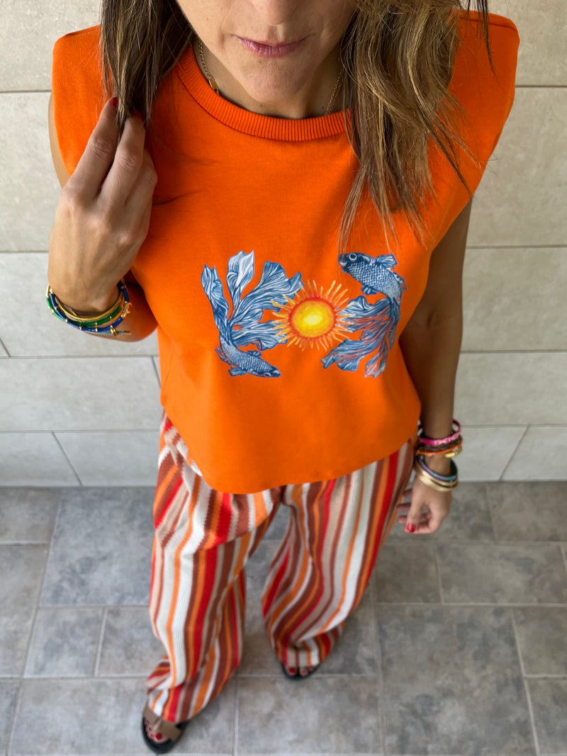 Fish Or Fishes? Shoulder Pad Cut Tee