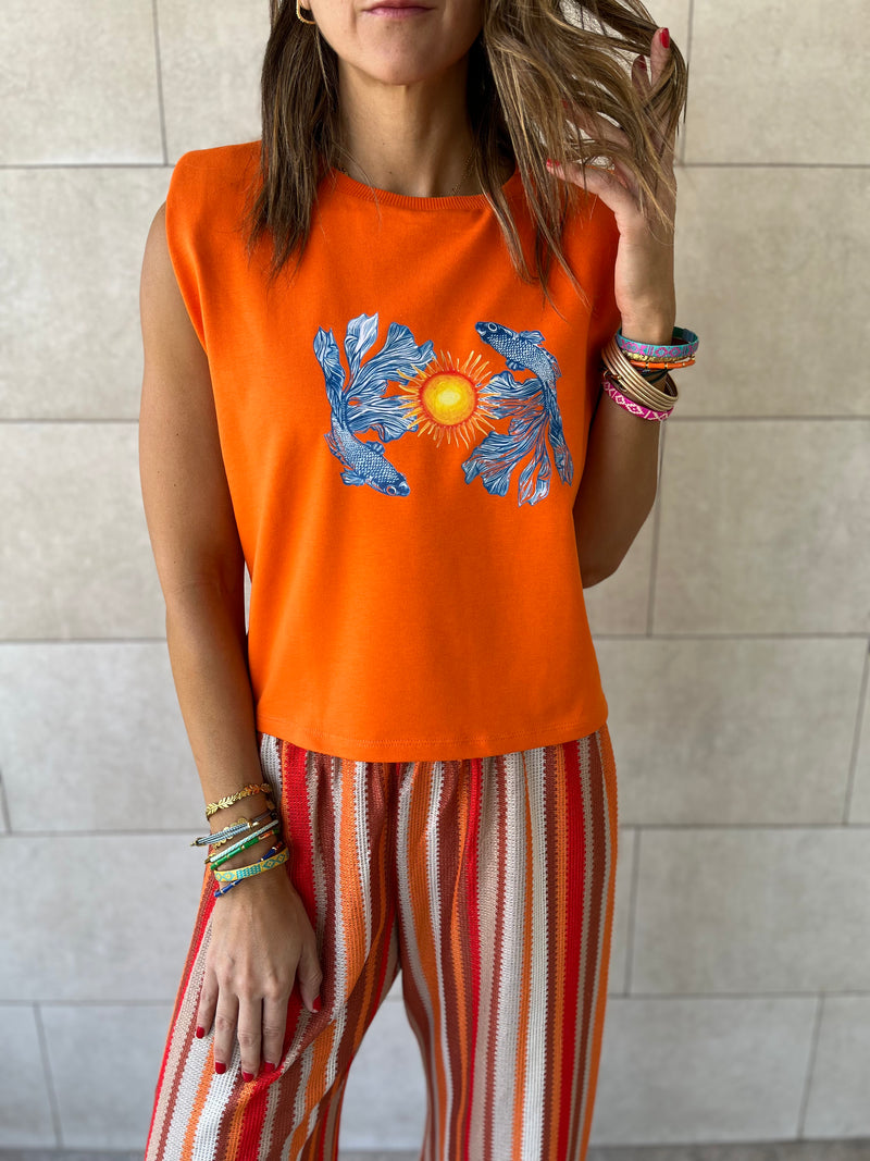 Fish Or Fishes? Shoulder Pad Cut Tee