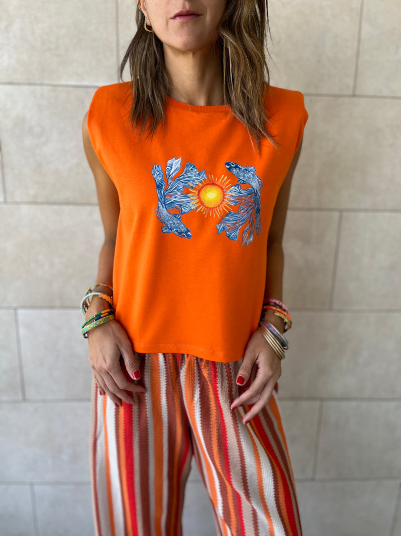 Fish Or Fishes? Shoulder Pad Cut Tee