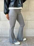 Grey Ribbed flare Pants