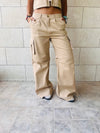 Taupe Low Rise Cargos