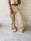 Taupe Low Rise Cargos