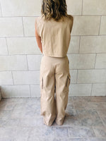 Taupe Low Rise Cargos