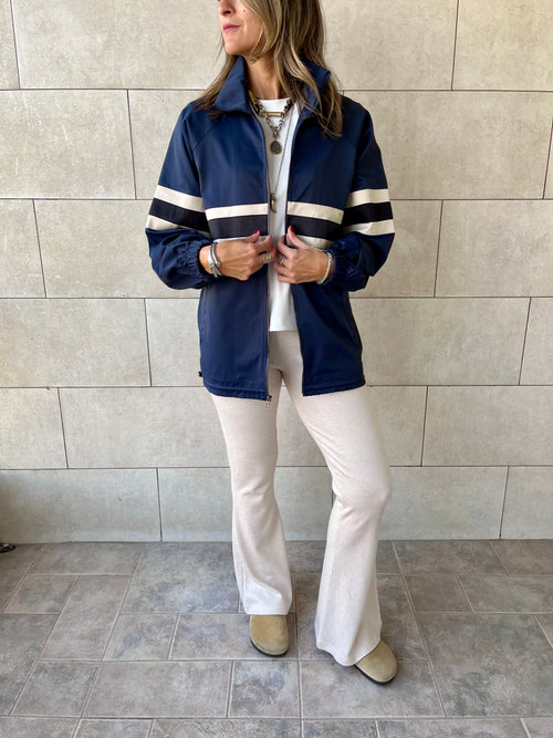 Beige Ribbed flare Pants