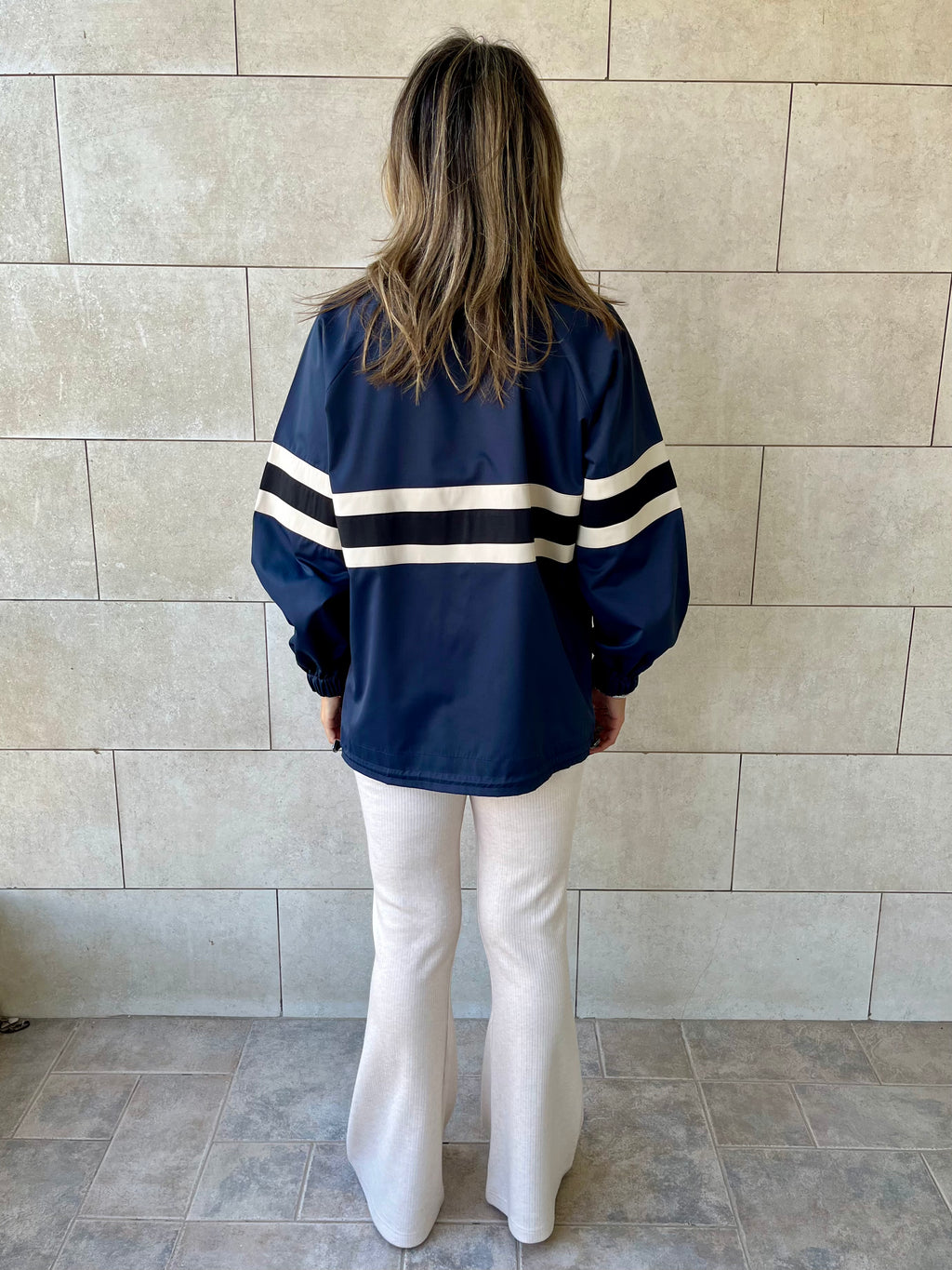 Navy Retro Waterproof Jacket