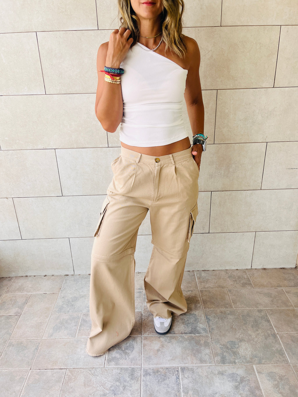 White One Shoulder Top