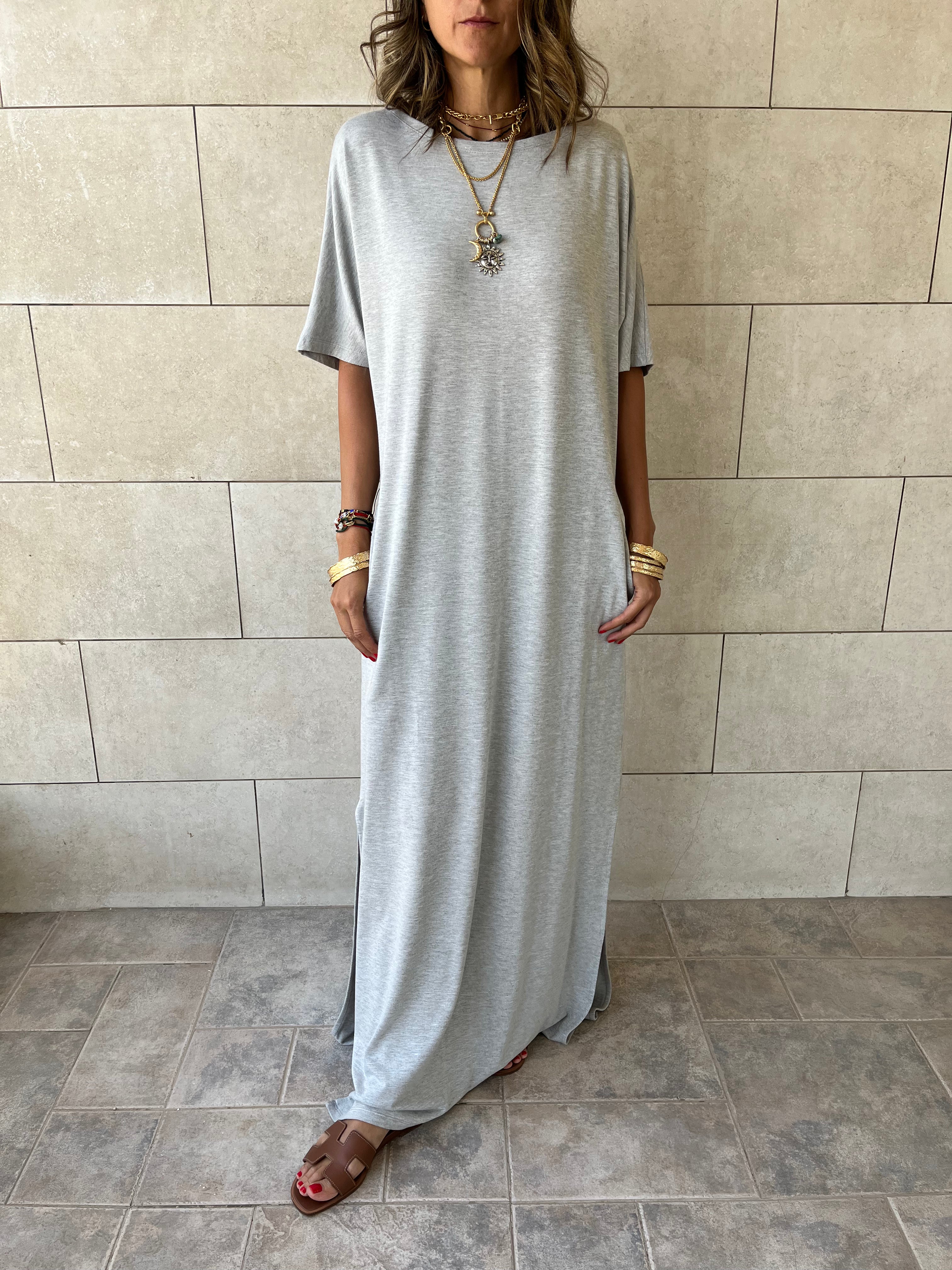 Grey Fall Dayz Maxi T-Shirt Dress