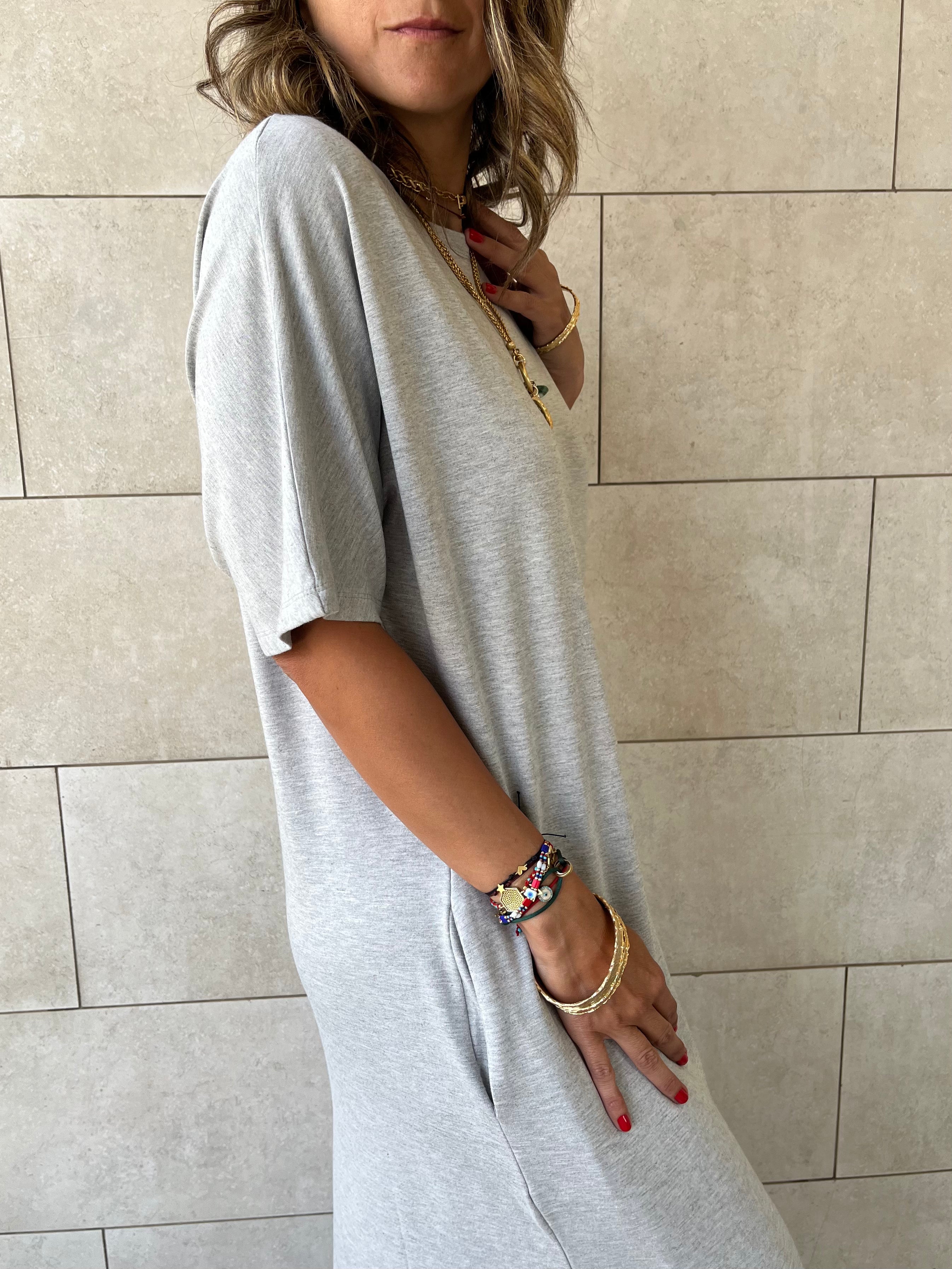 Grey Fall Dayz Maxi T-Shirt Dress