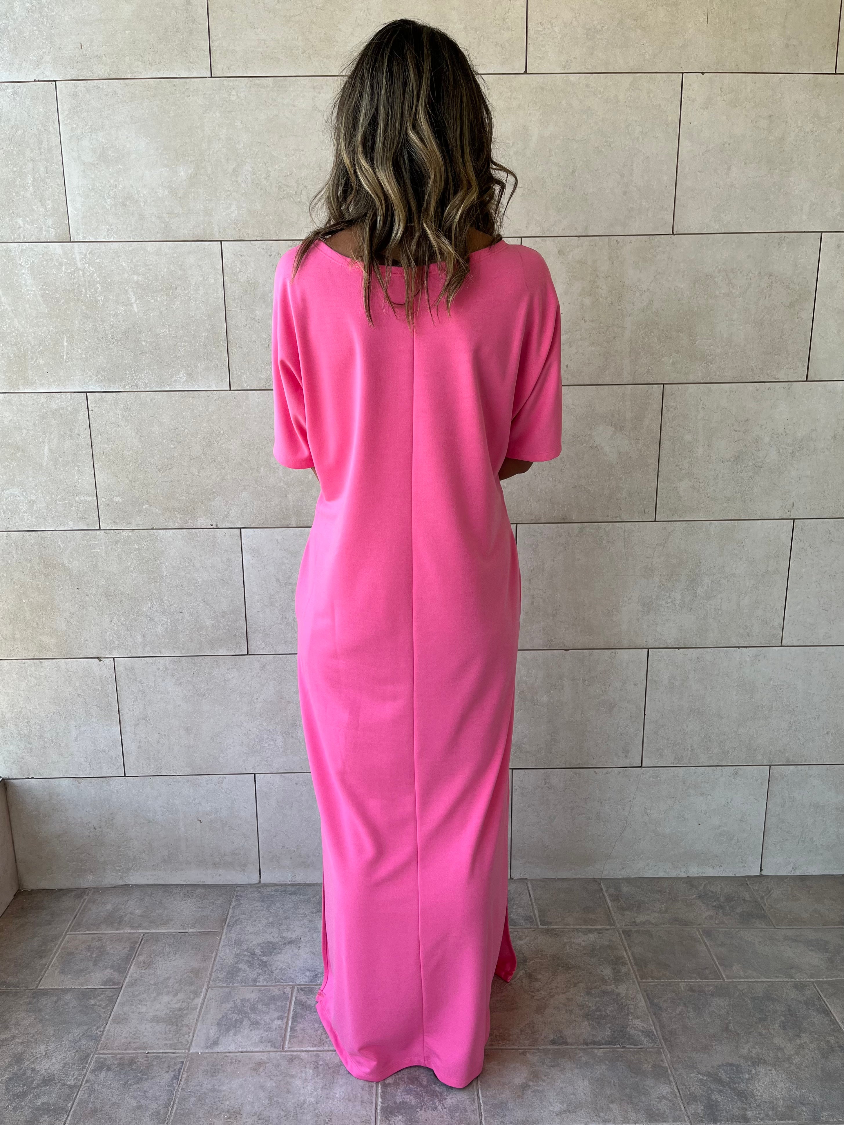 Fuchsia Fall Dayz Maxi T-Shirt Dress