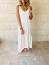 White Tiered Cotton City Dress