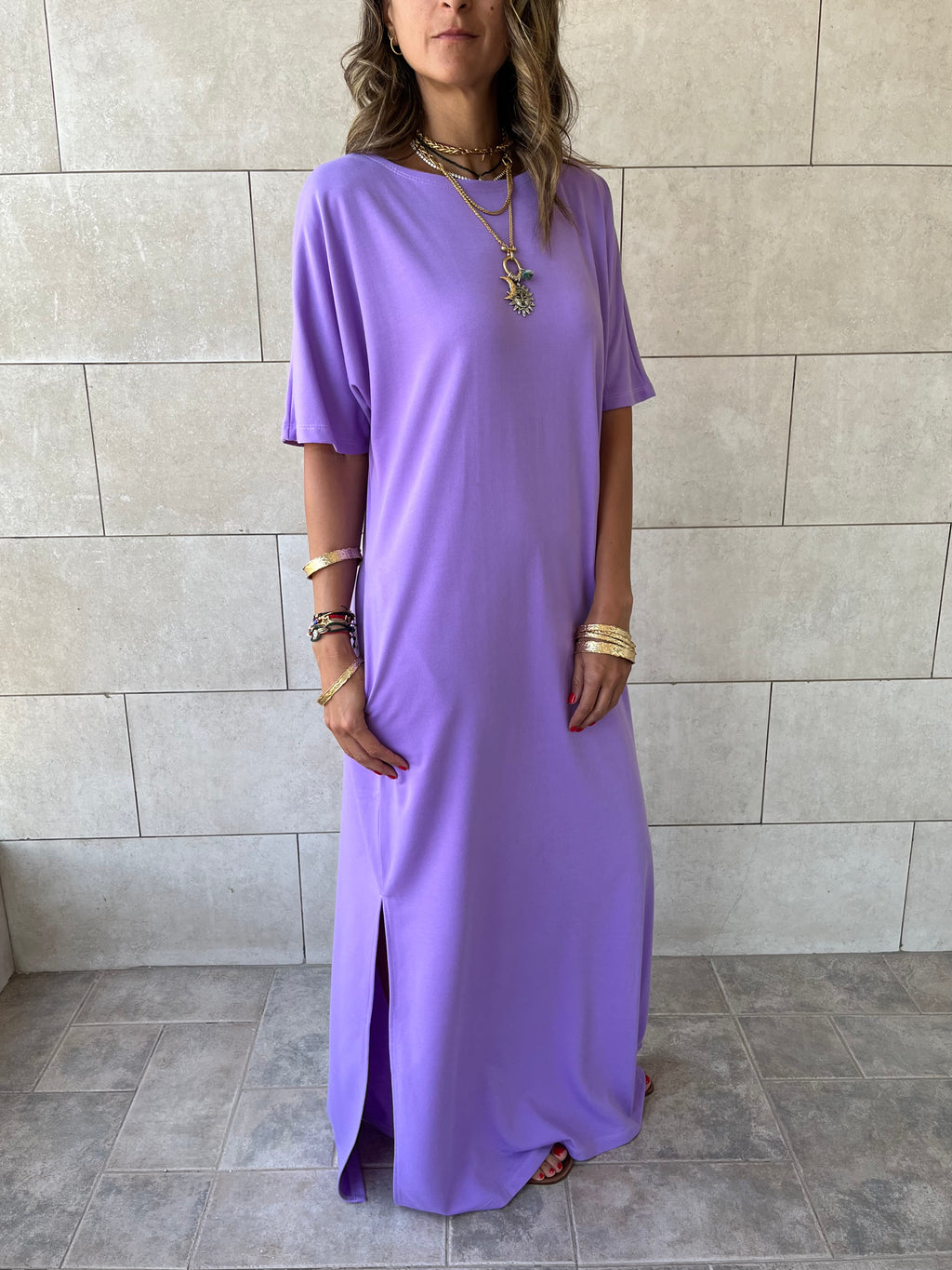 Lilac Fall Dayz Maxi T-Shirt Dress