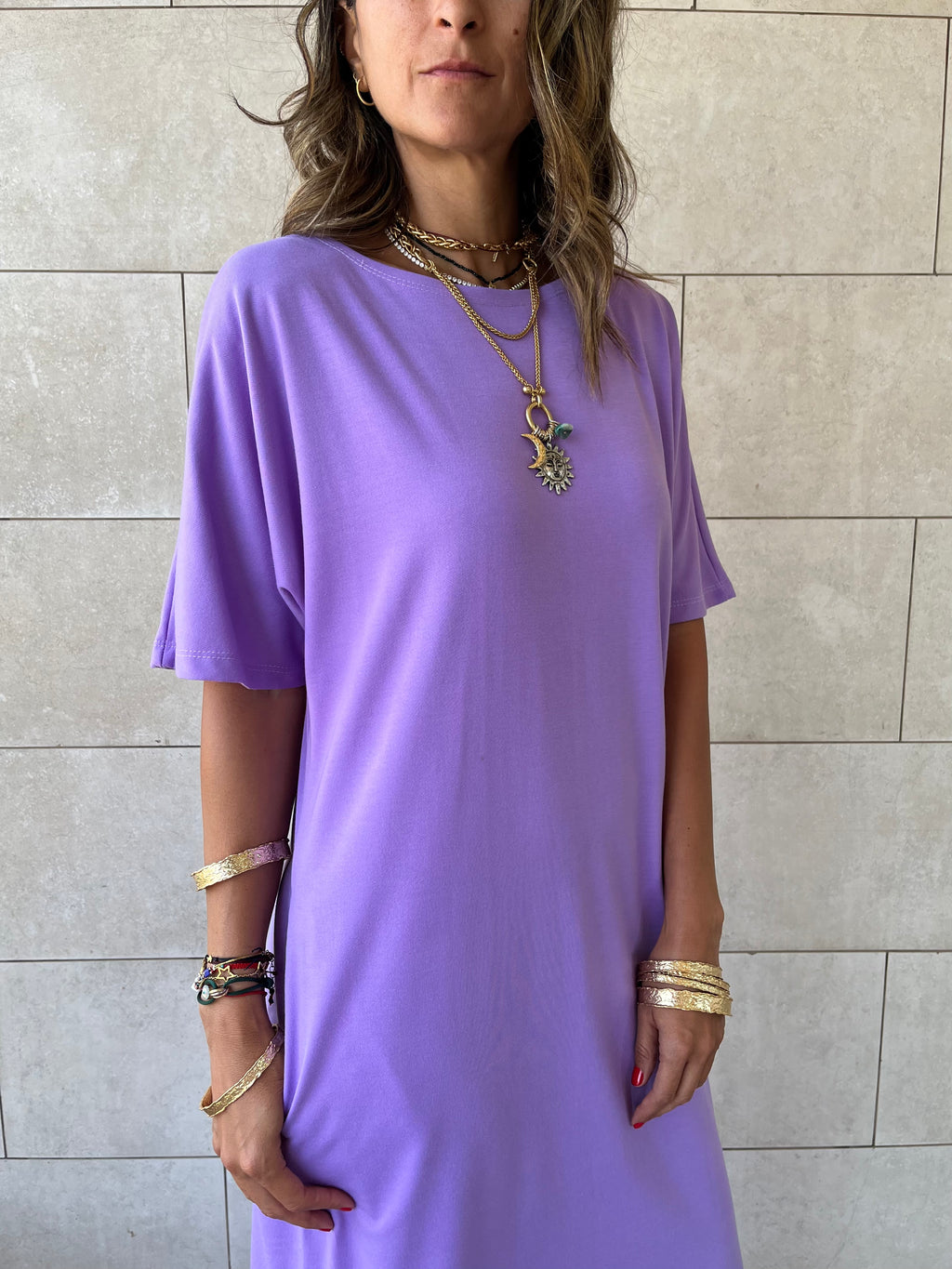 Lilac Fall Dayz Maxi T-Shirt Dress