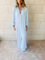 Baby Blue Gypsy Longline Shirt Dress