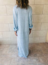 Baby Blue Gypsy Longline Shirt Dress